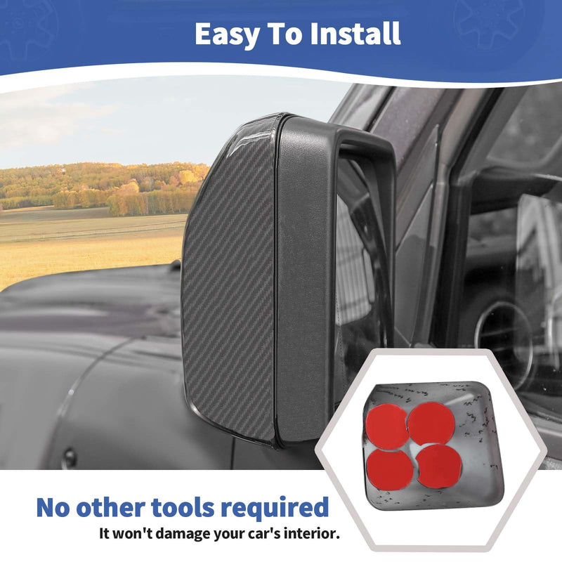 RT-TCZ for Jeep JL Side Mirror Cover Trim Carbon Fiber for Jeep Wrangler JL JLU Gladiator JT 2018-2024 Carbon Fiber Exterior Accessories 2pcs