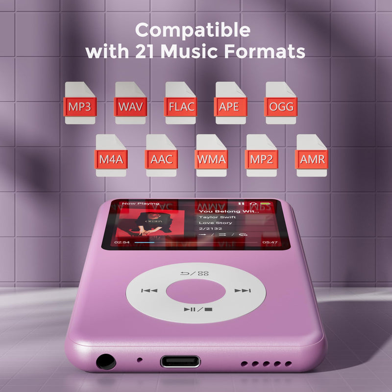 MP3 Player with Bluetooth Y1 64GB Video EBOOK Purple