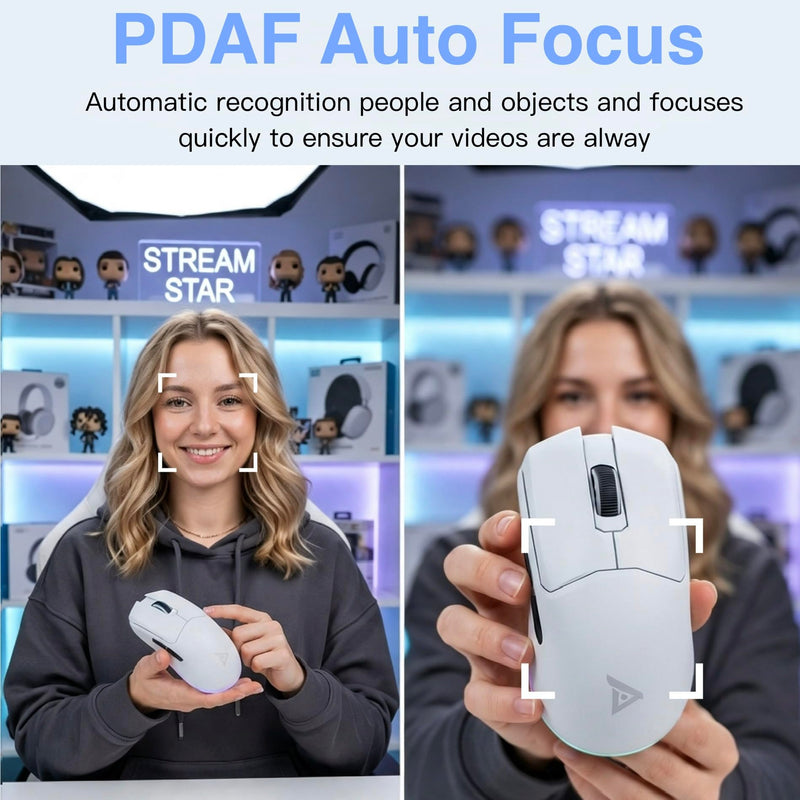 1080p Webcam for pc with Microphone, Auto Focus, with Privacy Cover | Plug & Play USB Computer Camera for Desktop Streaming Gaming Online Meeting With a tripod 360 ° Rotatable