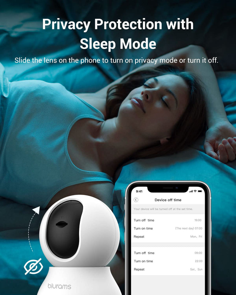 blurams Indoor Camera Bundle Set with ONE 64GB SD Card for Home Security w/Motion Tracking, Phone App, 2-Way Audio, IR Night Vision, Siren, Compatible with Alexa