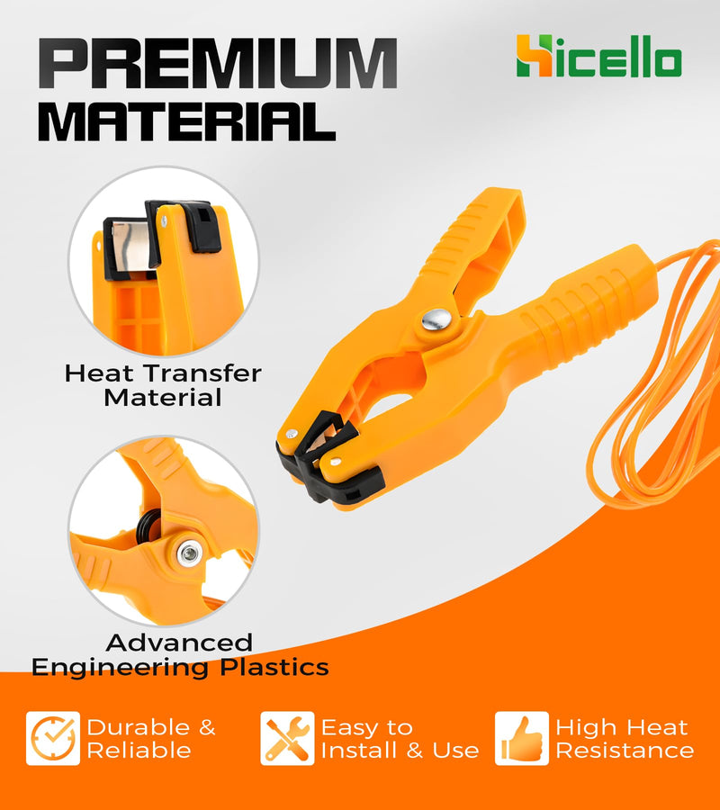 2 PCS K-Type Thermocouple Sensor Thermometer Lead Probe Pipe Clamp Jaw Clip Plumbing Clamp for Fieldpiece Gauges HVAC & Plumbing (-40°F to 392°F) Yellow Ht 05 K Type 2 * Clamps
