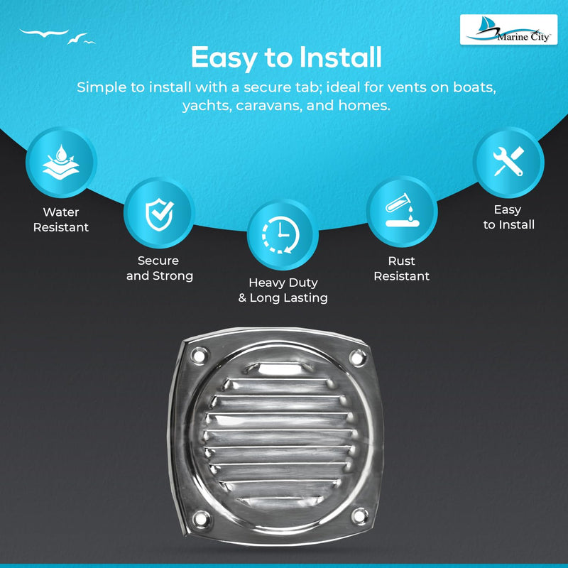 MARINE CITY Hose Vent – 304 Grade Stainless Steel, Durable, Polished, and Easy to Install for Boats, Yachts and Caravans 4 Inches