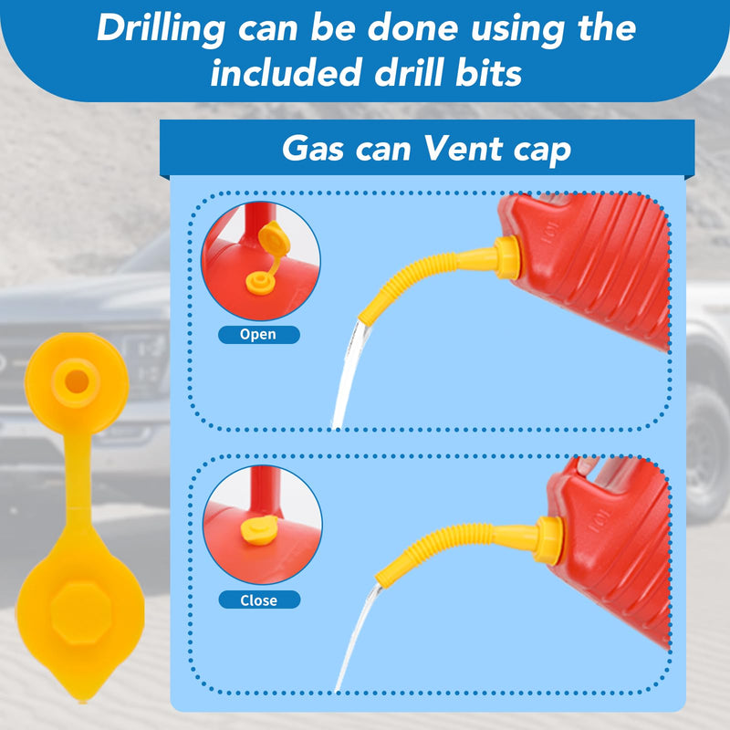 5 Kit Gas Can Spout Replacement Kit, Gas Can Nozzle Replacement, Flexible Pour Nozzle Fit For 1/2/5/10 Gallon Gas Cans, Fuel Can Spout Replacement (Yellow)