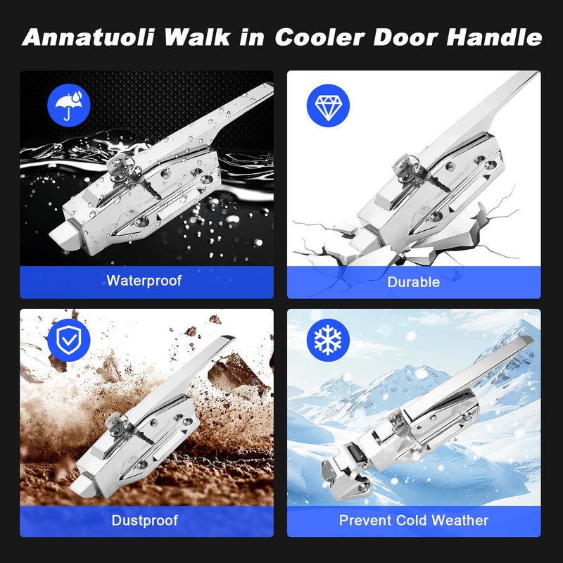 Walk in Cooler Door Handle, Door Closer Latch Kit, Doors Handle and Coolers Radial Latch for Freezer, Containers, Warehouse, 1/8 in to 1/4 in Flush and Release Handle New-1/8-1/4-Flush-Silver