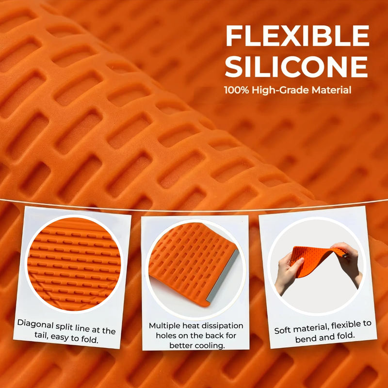 Phone Stand for Desk, Silicone Flexible Phone Holder for All Mobile Devices, Portable Cell Phone Stand for Travel, Home, Car, Airplane, Treadmill, iPad, Tablet, Orange