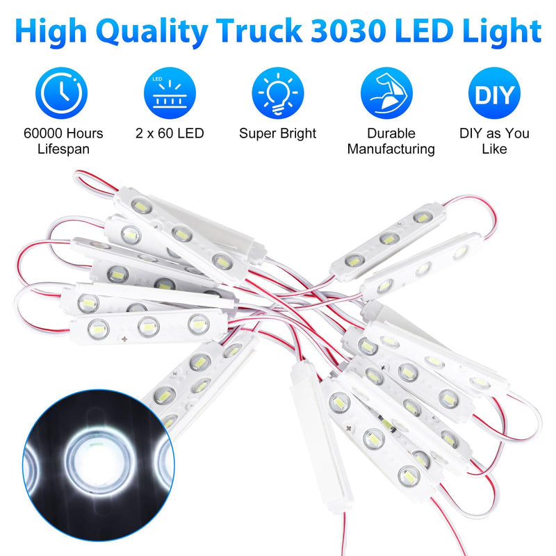 Linkstyle 12V 120 LEDs Van Interior Light Kits, 12V LED Light Strip LED Module Lights Ceiling Lamp for Car Van Truck Auto Vehicle, 40 Modules