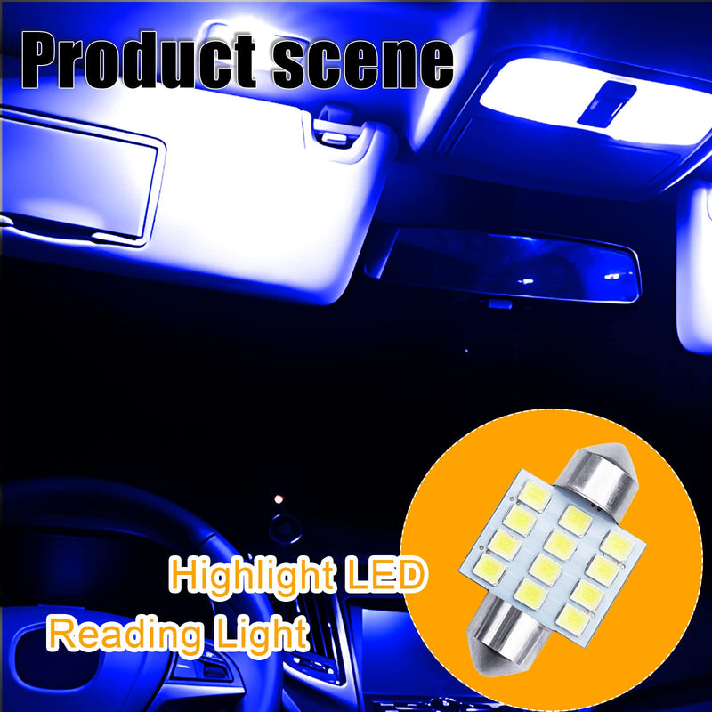 QuicTO LED Interior Light Set, 24 Pieces, Blue, Compatible with Most Vehicles