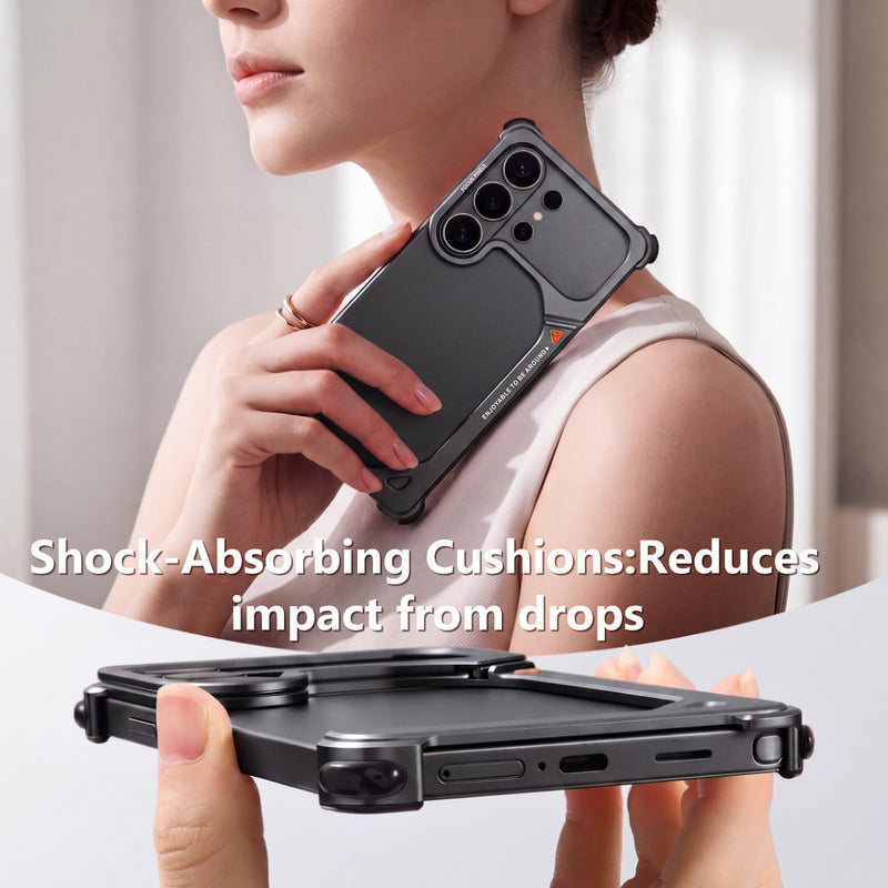 OATSBASF 9 Case for Samsung Galaxy S26 Ultra Bumper Case Metal Black | Aluminum Frame Slim Fit No Back Design, Compatible with MagSafe, Shockproof Protection, Minimalist Frameless Phone Case