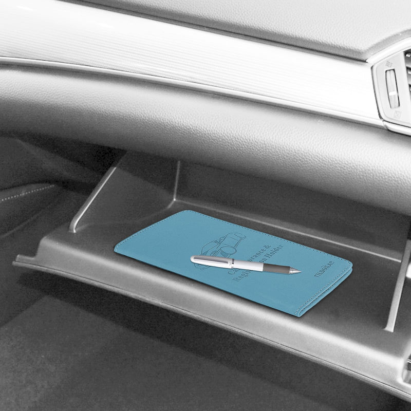 Upgraded Version Car Registration and Insurance Holder | Premium Car Document Organizer &Vehicle Glove Box Document Organizer | Car Accessories for Women & Men (Blue) Blue