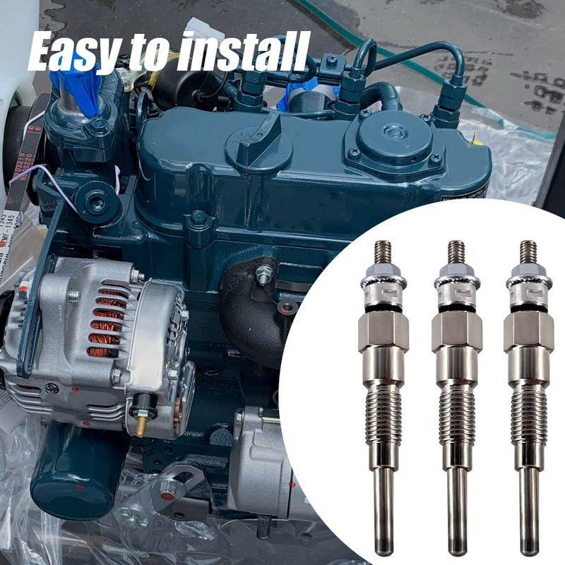 3PCS Glow Plug 16851-65510 16851-65512 Fits for Kubota D722 D902 D905 D1005 D1105 V1505 V1305 Tractor B1700D B1700E ZD326 ZD331 Mower BX1800D BX1830D