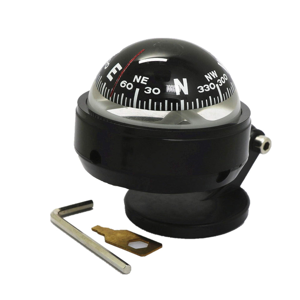 Compass for Car Dashboard, Portable Compass Compact Ball, Dashboard Stand Compass with Suction Cup & Adjustment Tools, for Cars, Travelling, Hiking, Camping Outdoor