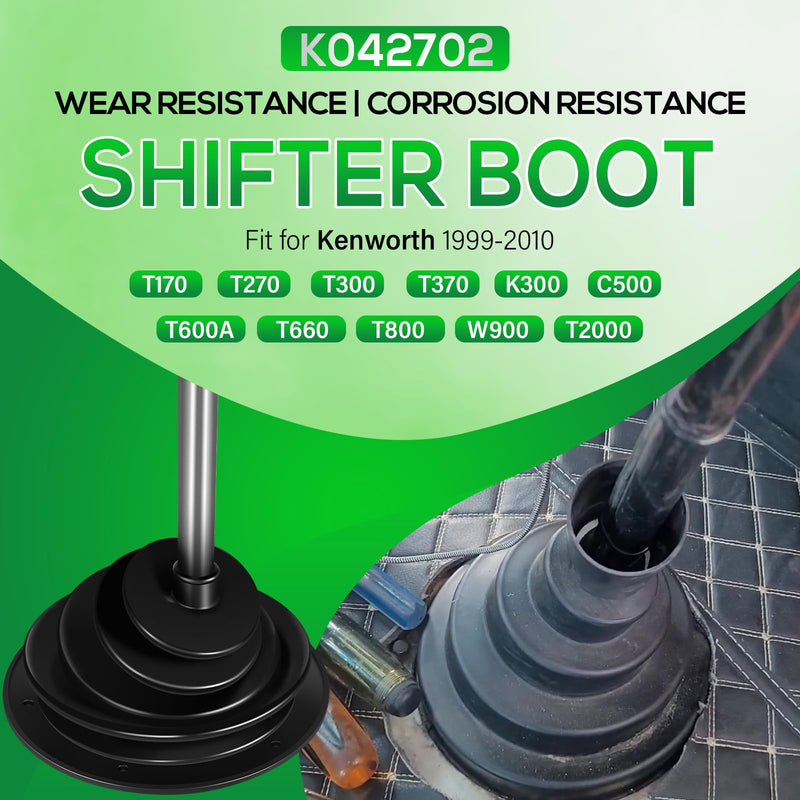 Transmission Shift Boot Fit for Kenworth T170 T270 T300 T370 K300 C500 T600A T660 T800 W900 T2000 1999-2010, Shifter Boot Replace for K042702 K042-702 924-5406 562.7593