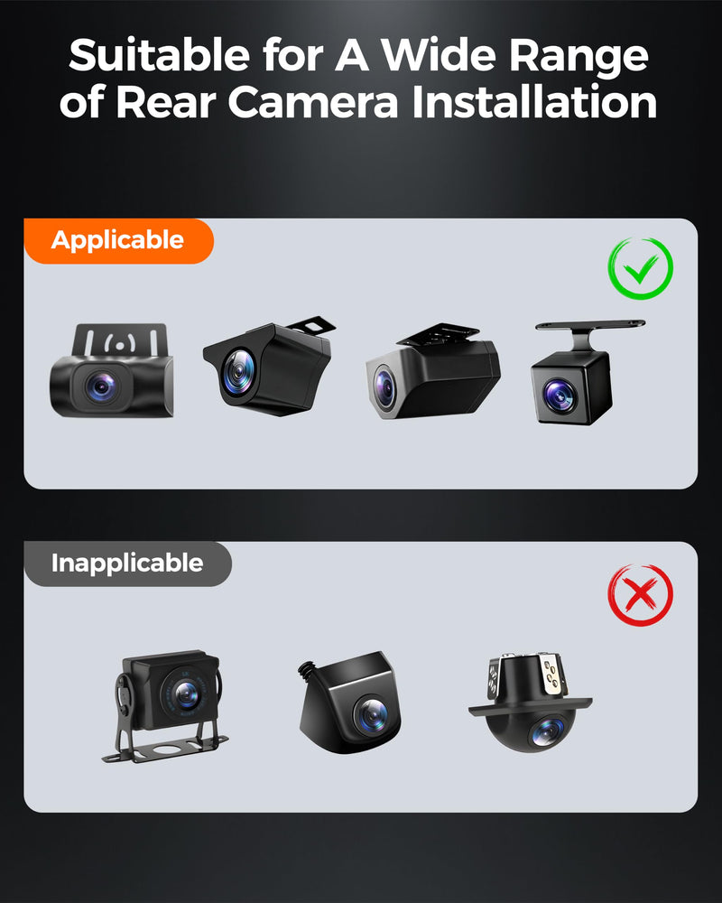Rear Camera Mount for Dash Cam, 180° Adjustable Windshield Holder | Universal 180° adjustable rear camera mount, no drilling, heat-resistant adhesive, fits most dash cams for cars/SUVs/trucks