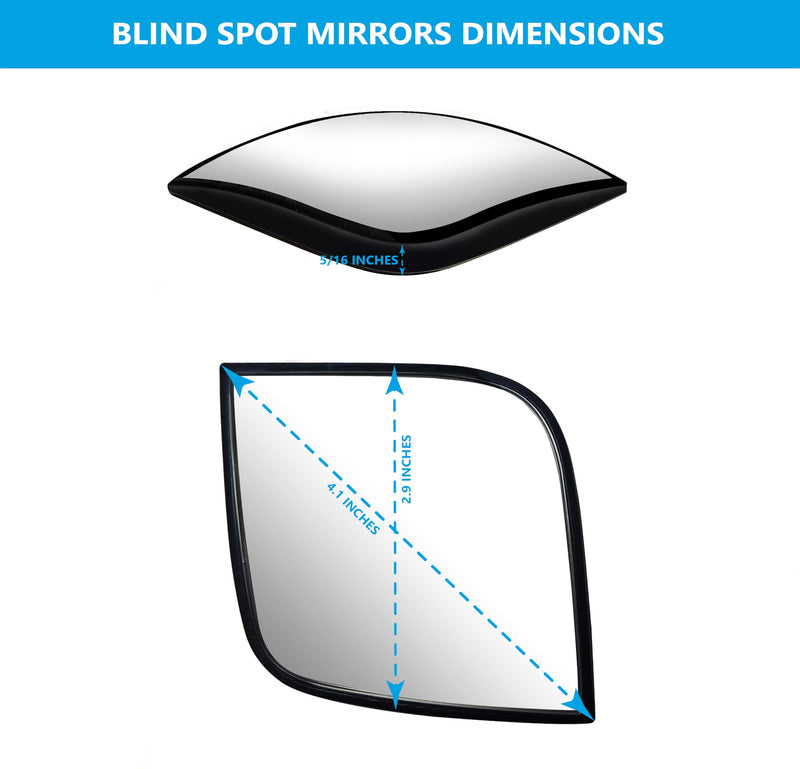 Convex Stick On Custom Fitted Blind Spot Mirrors Compatible With 2021-2025 Ford F-150 F150- Engineered to Provide A Wider View