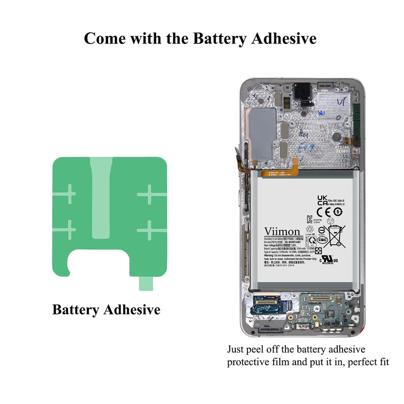 S22 Battery Replacement Kits Compatible with Samsung Galaxy S22 5G SM-S901U All Models with Adhesive, Installation Manual and Repair Tool Kits