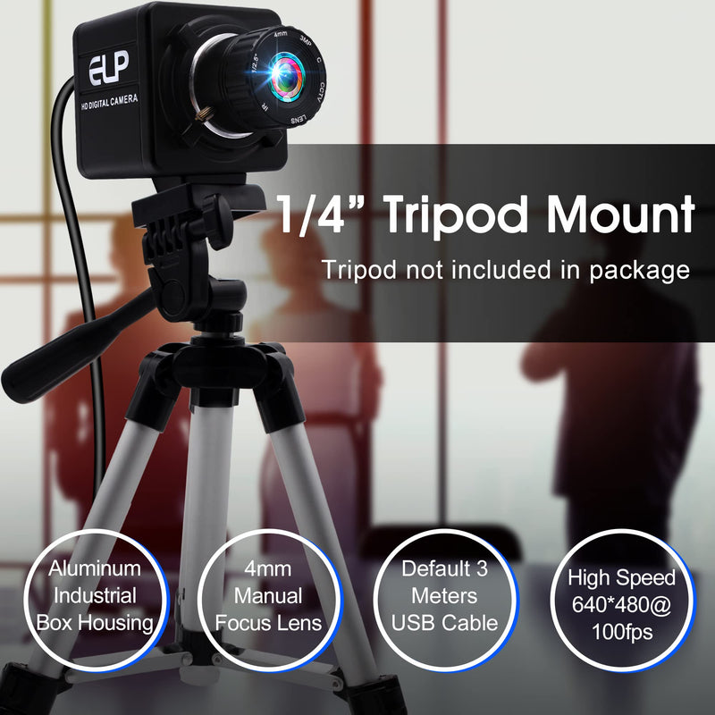 ELP USB Camera Manual Zoom 4mm Lens Prototype Camera 2Megapixel 1080p Webcam Cmos OV2710 Webcamera High fps 100fps Web Cam Security Surveillance Dog Pet Baby Video Monitoring USB Cameras for Most OS