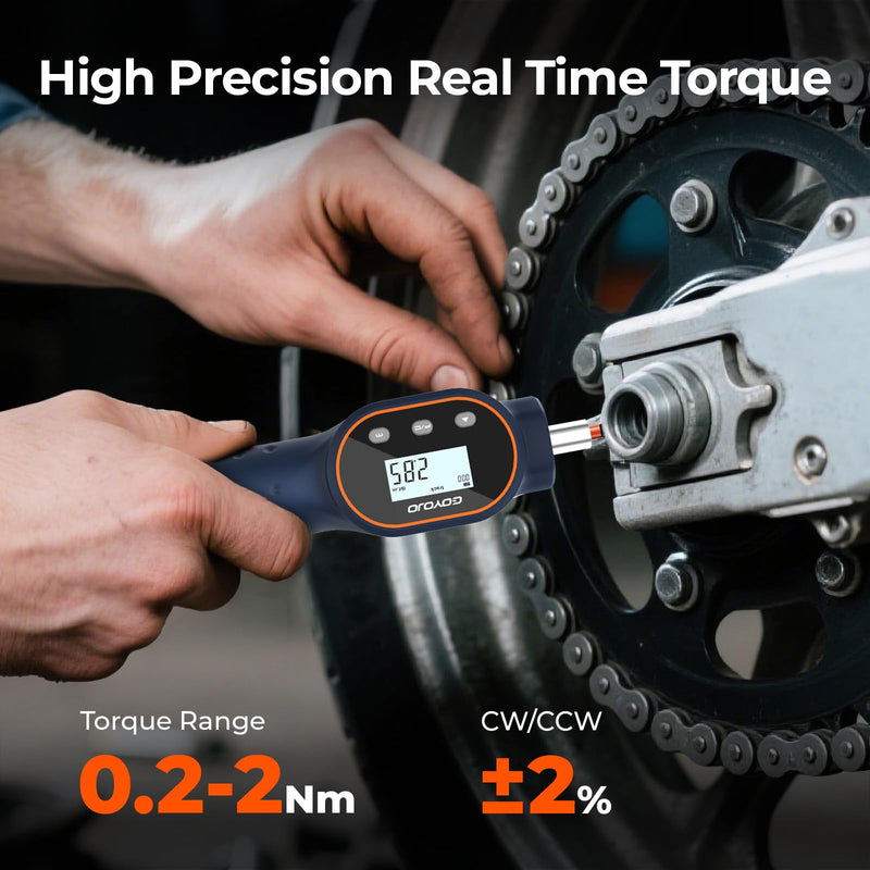 GOYOJO Digital Torque Screwdriver 1.77-17.7 in.lb / 0.2-2 Nm, 1/4 Adjustable Inch Pound Torque Wrench Screwdriver Set with Strong Magnetic Bits,999 Data, for Gunsmithing, Electronics and Mounting