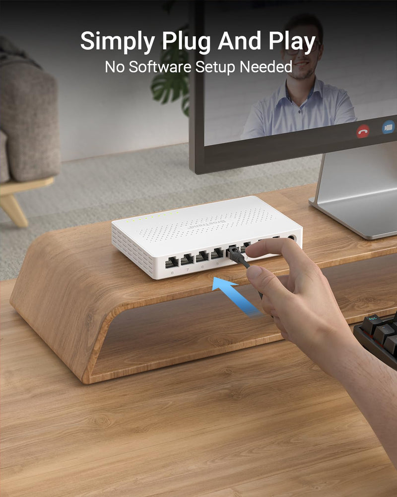 BrosTrend 8 Port 2.5G Network Switch, Unmanaged Ethernet Switch Multi-Gigabit + 2.5Gb Network Card, PCIe Network Adapter RJ45 NIC