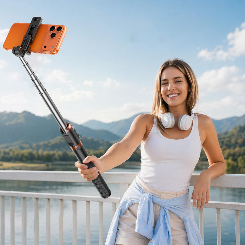 LOXP [Auto Open] Phone Tripod for iPhone, 67" Selfie Stick Tripod | Lightweight Aluminum Phone Tripod Stand with 360° Rotation for Video Recording, Travel, Vlog, Live Stream, without Remote