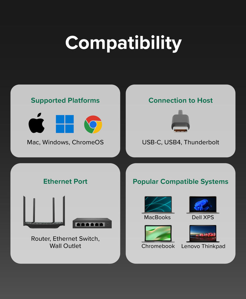 Plugable 5Gbps USB-C Ethernet Adapter | 5000Mbps Wired Network for Windows, macOS, and ChromeOS Laptops and Desktops | Realtek RTL8157 | Supports CAT6, CAT6a and CAT7 Cables (USBC-E5000)