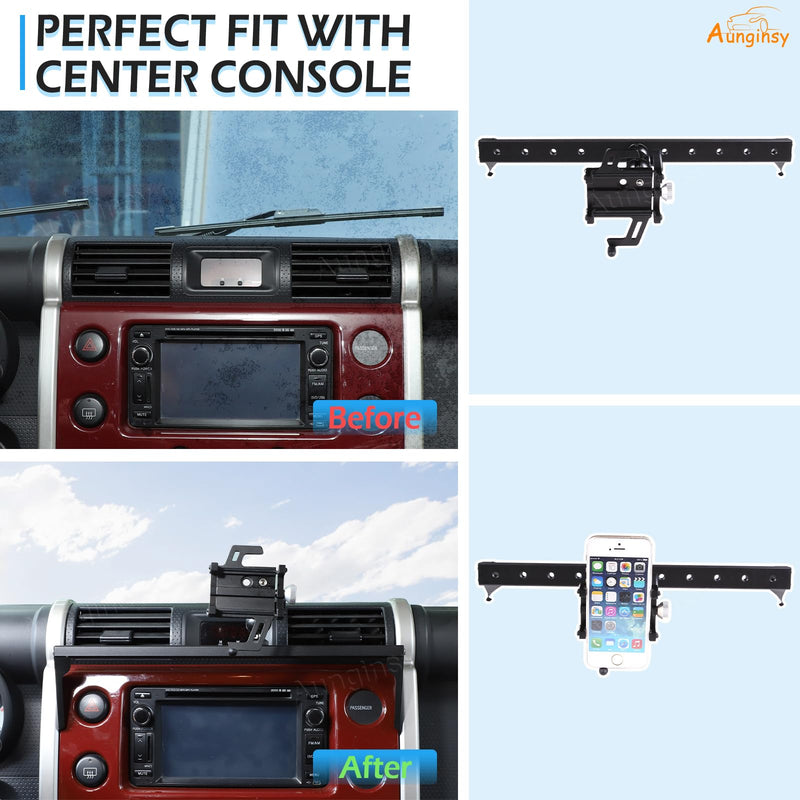 Car Instrument Panel Track Cell Phone Mount Compatible with Toyota FJ Cruiser 2007-2021+, Multifunctional Dashboard Clip Air Vent Panel Universal Mobile Phone Holder Navigation Bracket Accessories Style D