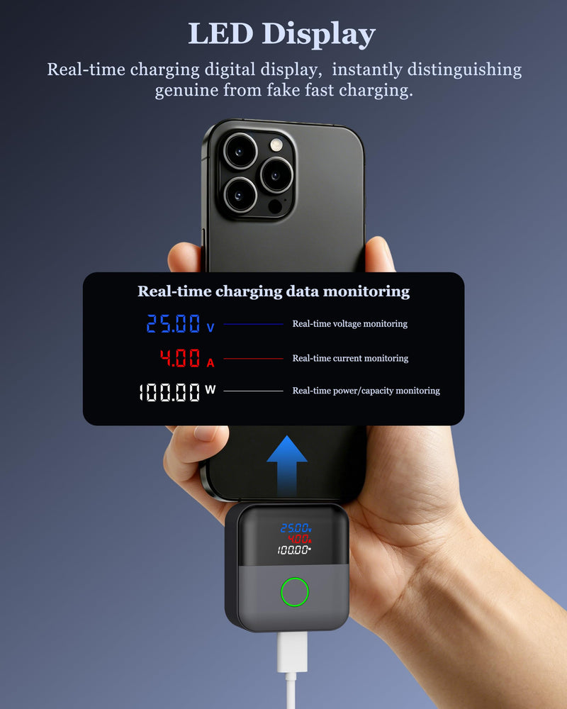 140W Smart Auto Stop Charging Adapter : Ai Auto Power Off Charger Protector | Physical Disconnect Battery Guard, USB-C Fast Charger with Physical Cut-Off for iPhone,Tablet,Earphones & All Type-C Devices Black