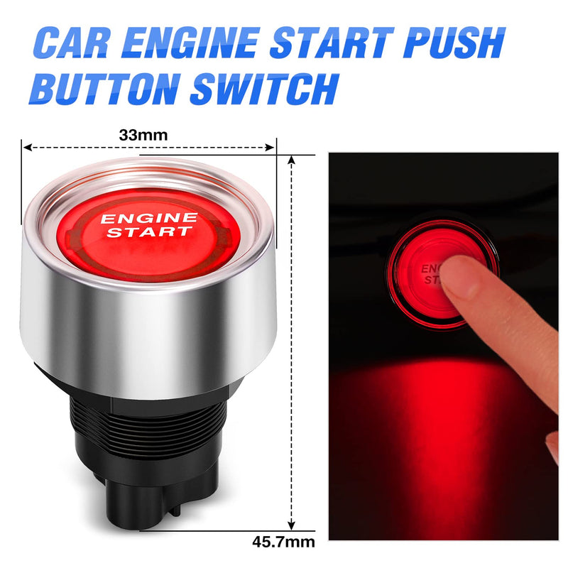 Nilight Ignition Rocker Switch Panel 12V 4 in 1 with Engine Push Button Toggle Switches with Relay Wiring Harness LED for RV Truck Racing Car Boat Marine Trailer Red 4 in 1 Panel