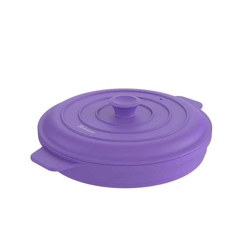 Bakerpan Collapsible Silicone Microwave Vegetable Steamer with Lid - 64 oz Silicone Steamer Pot for Cooking, Steaming & Reheating Food - BPA-Free, Dishwasher Safe 1900 ml