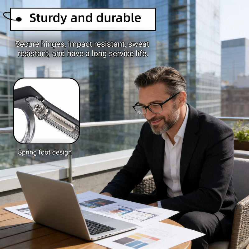 Auto Focus Reading Glasses for Men & Women - Auto Adjust Glasses From +0.50 to +2.50, Flexible Frame Eyeglasses for Small Print, Computer Screen & Close Work