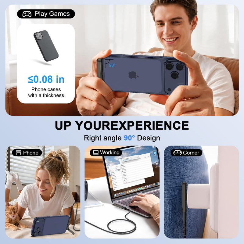 Invisible Phone Stand with USB C Adapter,240W Fast Charging USB C Male to | USBC Female Connector Adapter for iPhone 17 Pro Max/17e/17/16e/16/15/15 Plus/2-in-1 Compact Phone Foldable Holder Kickstand