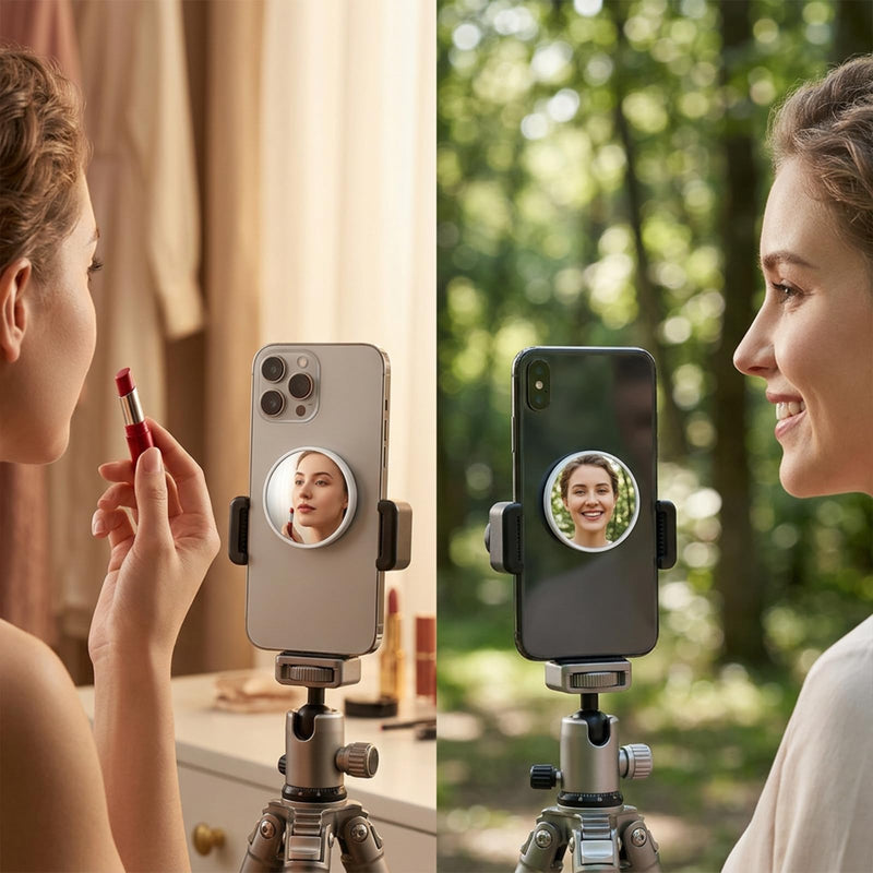 2.2 Inch Magnetic Selfie Mirror for Back Camera Slim Phone Convex Mirror Compatible with Magnetic Phone Case Wide Angle Selfies-Mirror for Vlogging Streaming Photography