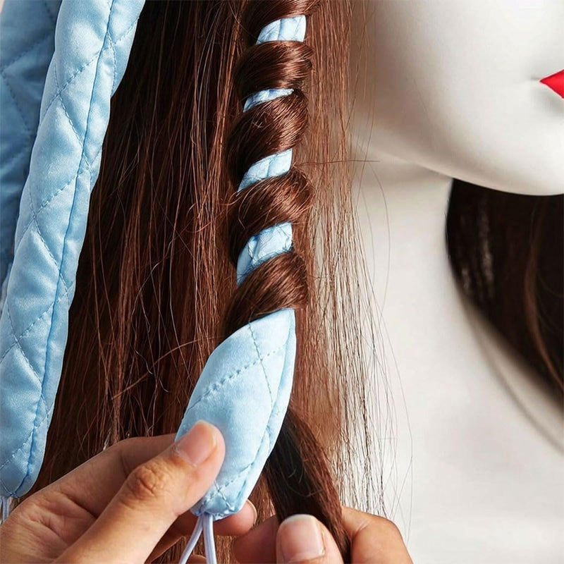 Octopus Heatless Hair Curlers Headband for 8 Claw Curling Rod, Women Heatless Hair Rollers No Heat Silk Curls Headband for Long Hair, DIY Foam Curlers (Blue) blue