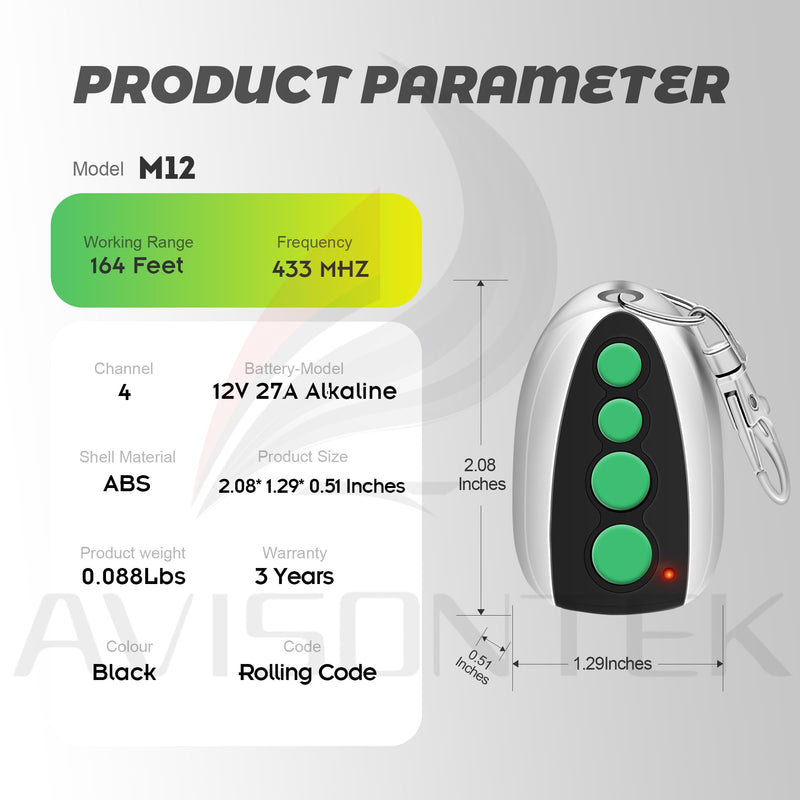 3 for M12 Topens Swing Sliding Gate Opener Remote【3 Year Warranty】 3 Pack
