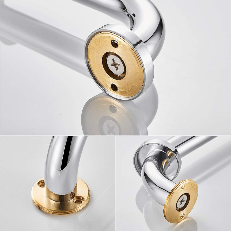 Shower Arms Grab bar for Bathroom Anti-Slip Safety Handrail Wall Grip Handle for Bathtub Toilet Slide Bars Brass Chrome Polished (12 INCH) 12 INCN