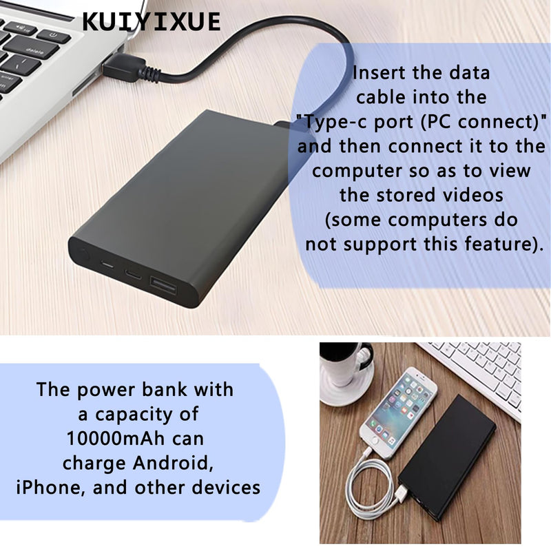Hidden Camera - Spy Camera - Mini Camera - 10000 mAh HD 1080P- Portable Mobile Power Supply Camera - Secret Camera - Evidence-Collecting Camera-Small Camera-Nanny camera-55 Hours of Record