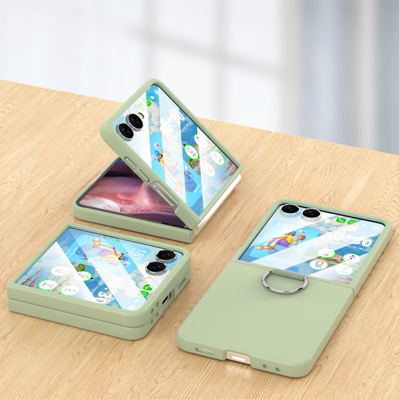 for Samsung Galaxy Z Flip 8 Case Ring Shockproof Protective Cover Flip Z 8 Phone Case for Galaxy Z Flip 8 5G 2026 - Green