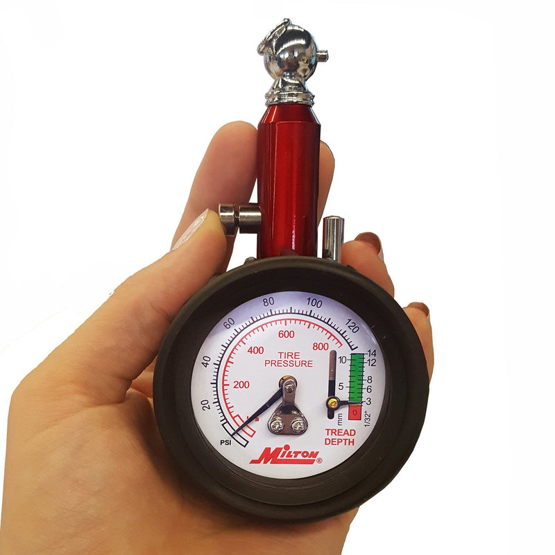 Milton (S-934) Dial Tire Pressure Gauge - Single Head Tire Tread Depth Gauge