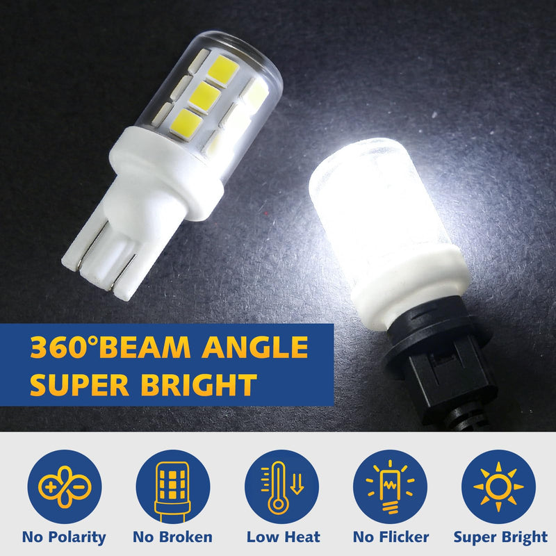 T10 Wedge Base Boat Light LED Bulb 12-24V, 6000K White Marine Navigation Lights Replacement for Anchor Stern Interior All-Round Masthead Trailer Deck Light, Fits Pontoon Boats Sailboat Kayak (4PCS) 4 Pcs