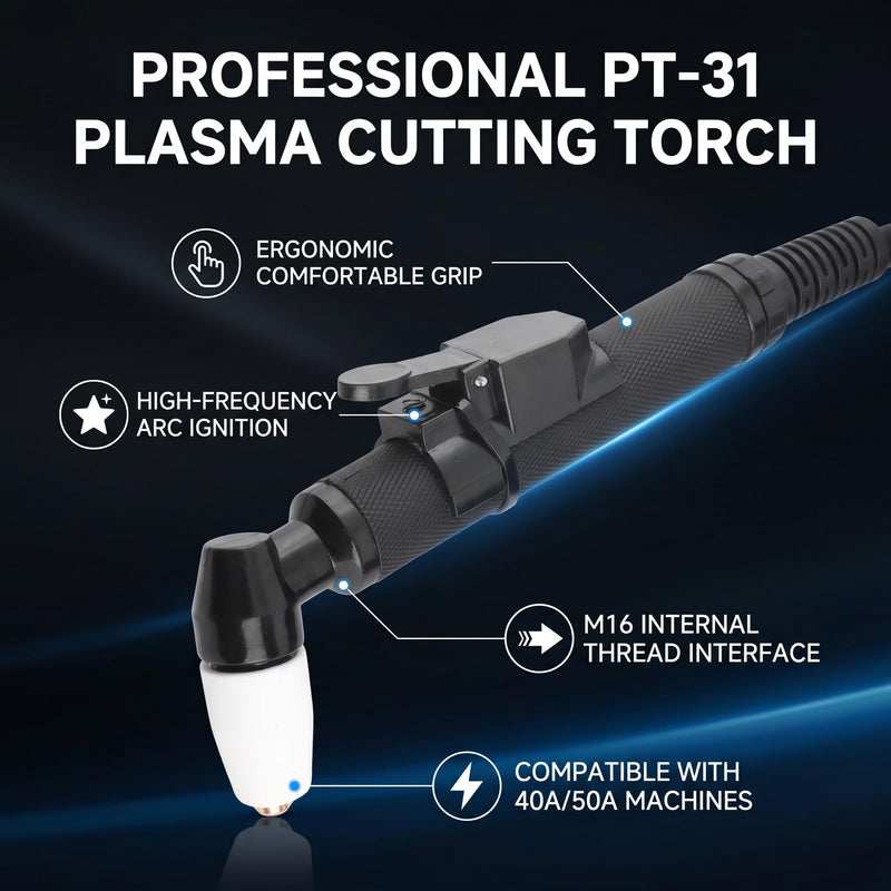 Plasma Cutter Torch PT-31 Straight Handle Replacement Air Cutting Gun Head for 40A 50A Plasma Cutter Machine