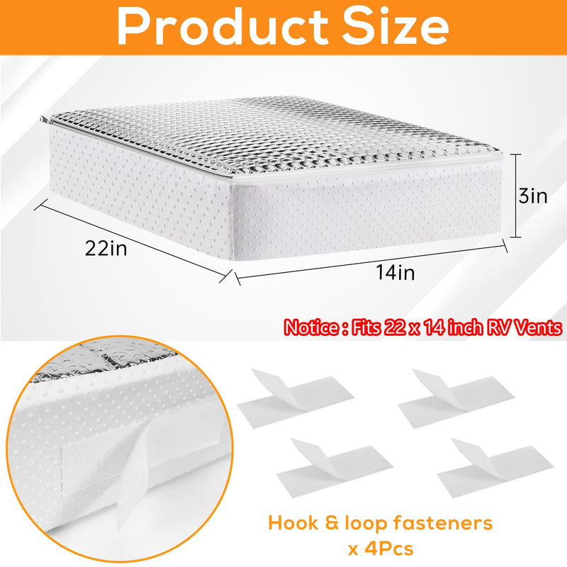 YUNVI RV Skylight Insulator 14x22x2.8,RV Vent Cover and Skylight Shade,Waterproof RV Vent Insulator Sunroof Pillow for Inside Camper Shower