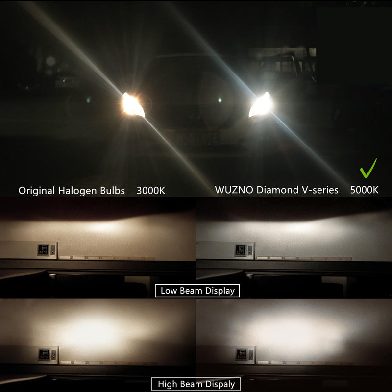 H11 Halogen Headlight Bulb/Fog Light 12V 55W White 5000K High/Low Beam 64211 12362 Car Light Bulb Automotive Headlamp Super Bright H11 2pack