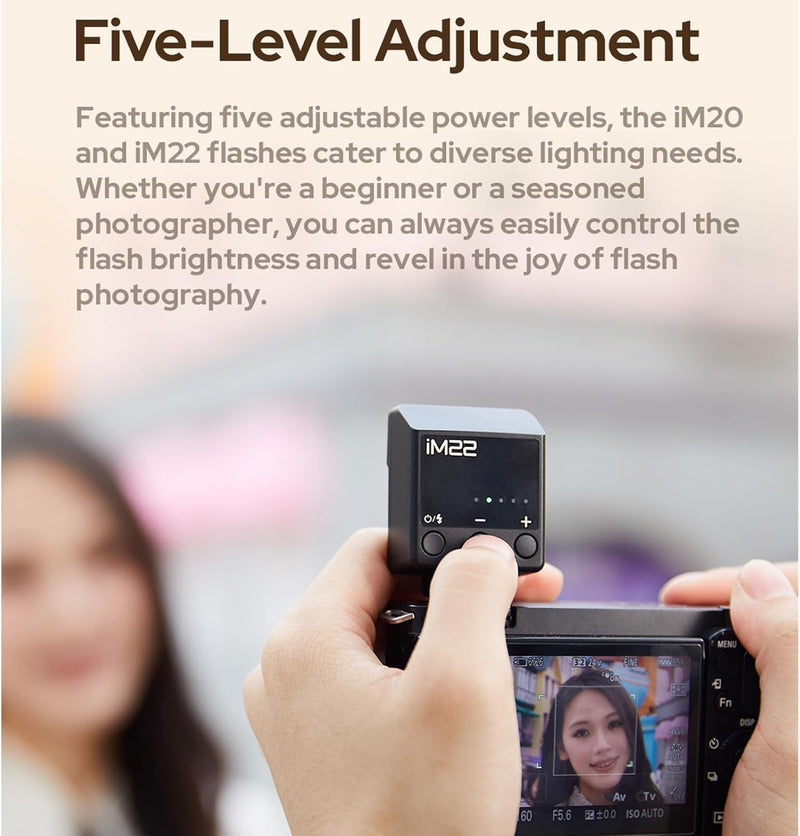 Godox IM22 Mini Camera Flash,3s Recycle Time,440 Full Power Flash Time Built in Lithium Battery for Fuji,for Canon,for Nikon,for Sony, for Olympus Camera(iM22)