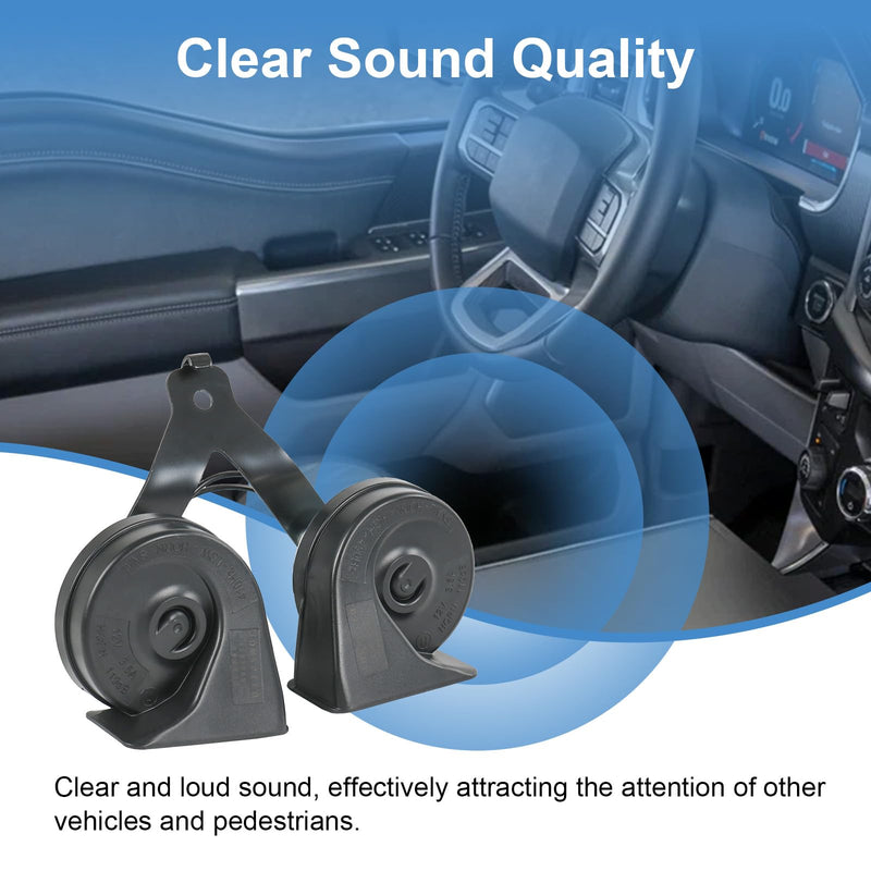 Horn Assembly with Bracket Dual Note Electric Horn Level 2 Compatible with Ford F-150 2015-2022 Expedition 2018-2022 Replaces# ‎‎FL3Z-13832-C