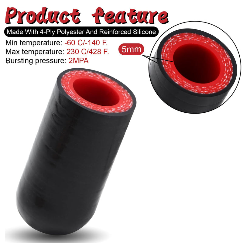 High Temperature 4-Ply Reinforced Silicone Hose Cap ID 5/8 Inch(16mm) Hose End Plug For Turbo Bypass Valve/Vacuum/Fix Leak/Throttle Body Water Port/Heater Core/Coolant Heater Bypass Vacuum Water Port ID 16mm Black&Red * 1PC