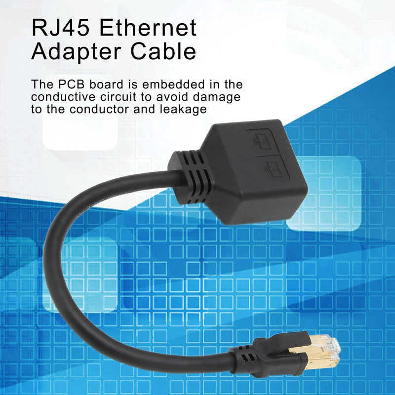 RJ45 Network 1 to 2 Port Ethernet Adapter Splitter, 1 Male to 2 Female LAN Ethernet Splitter Adapter Cable for All Networks, Homes and Offices, and All Broadband Connections