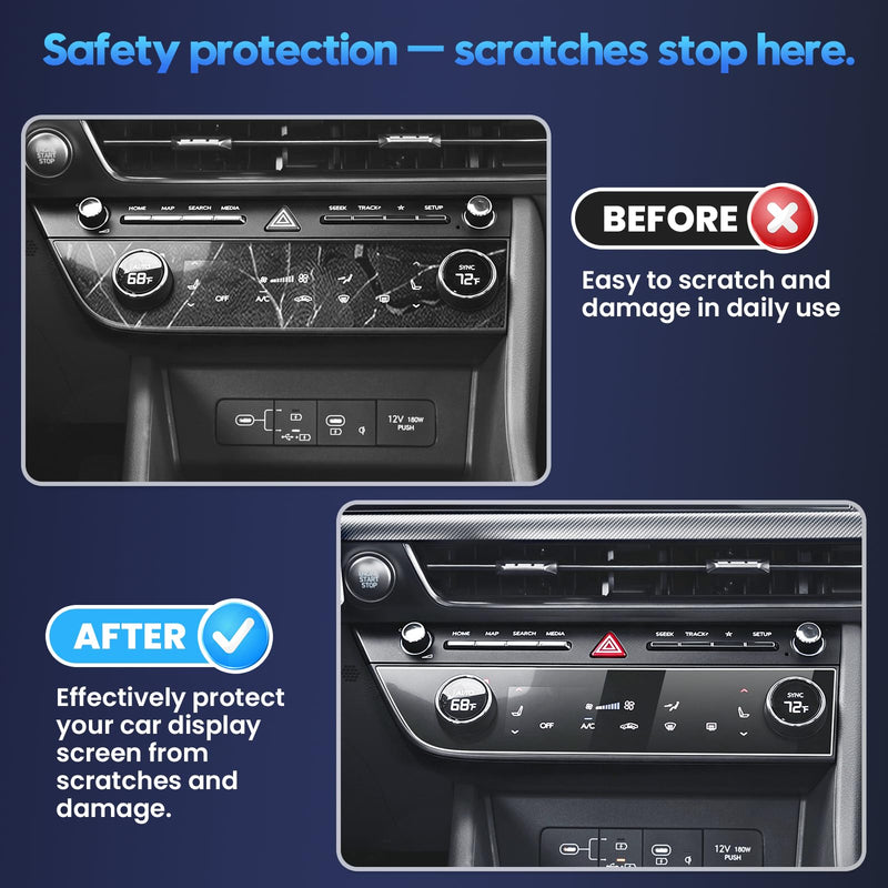 Karltys 2PCS Screen Protector for 2024-2026 Hyundai Sonata SE/SEL/SEL Plus/N Line/Limited, Air Conditioning Display 9H Tempered Glass HD AC Air Screen Cover for Hyundai Sonata [Anti-Glare & No Fingerprint]