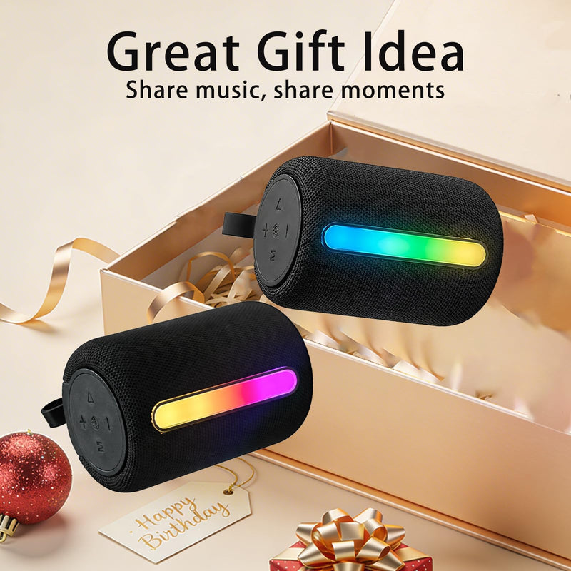 Bluetooth Speaker with RGB LED Light, Deep Bass Sound, Portable Loud Wireless Speaker for Home, Travel, Outdoor & Party (Black)