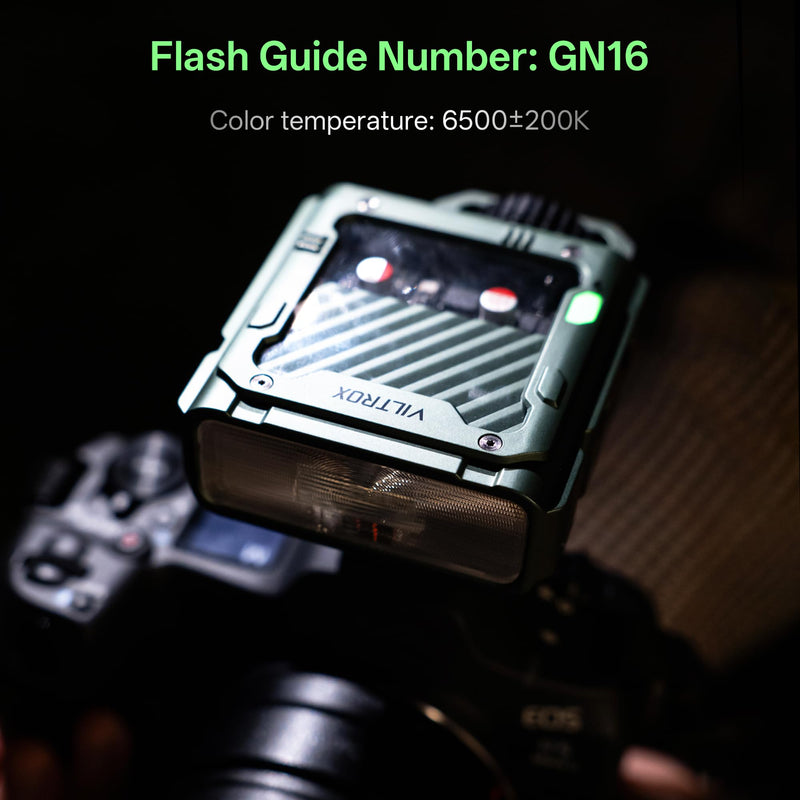 VILTROX Spark Z3-N TTL Camera Flash for Nikon, Retro Hot Shoe Flashes with TTL & Manual Modes, USB-C Rechargeable Compact Speedlite with Adjustable Brightness, Detachable Softbox, Green Spark Z3-N-Green