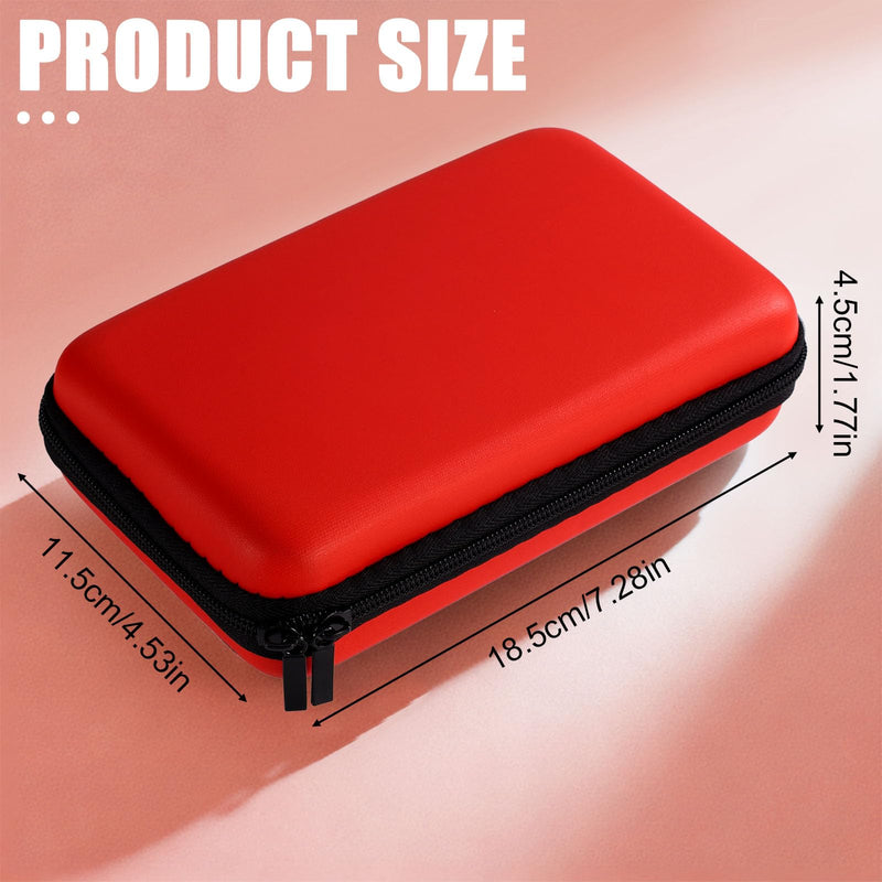 Storage Case for New 3DS, 3DS, 2DS XL, DSi, DS Lite, Waterproof Protective Carrying Case with Detachable Wrist Strap Compact Hard Shield for Handheld Game Player (Red)