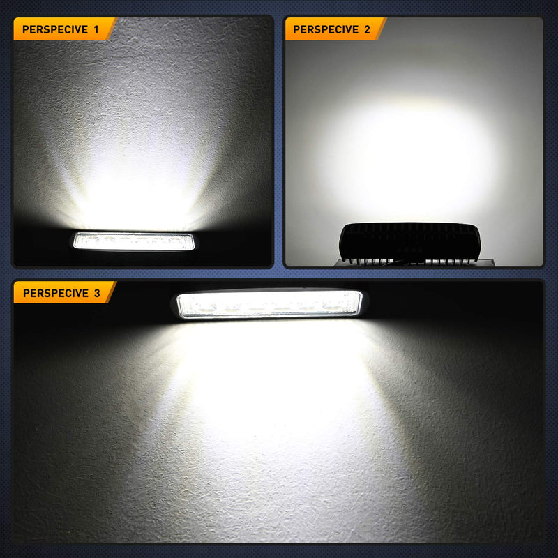 Nilight LED Light Bar 2PCS 18W 6Inch Flood LED Pods Offroad Fog Light Waterproof for Boat SUV ATV 4WD Car Truck Golf Cart 12V 24V,2 Years Warranty 2Pcs 18W Lights